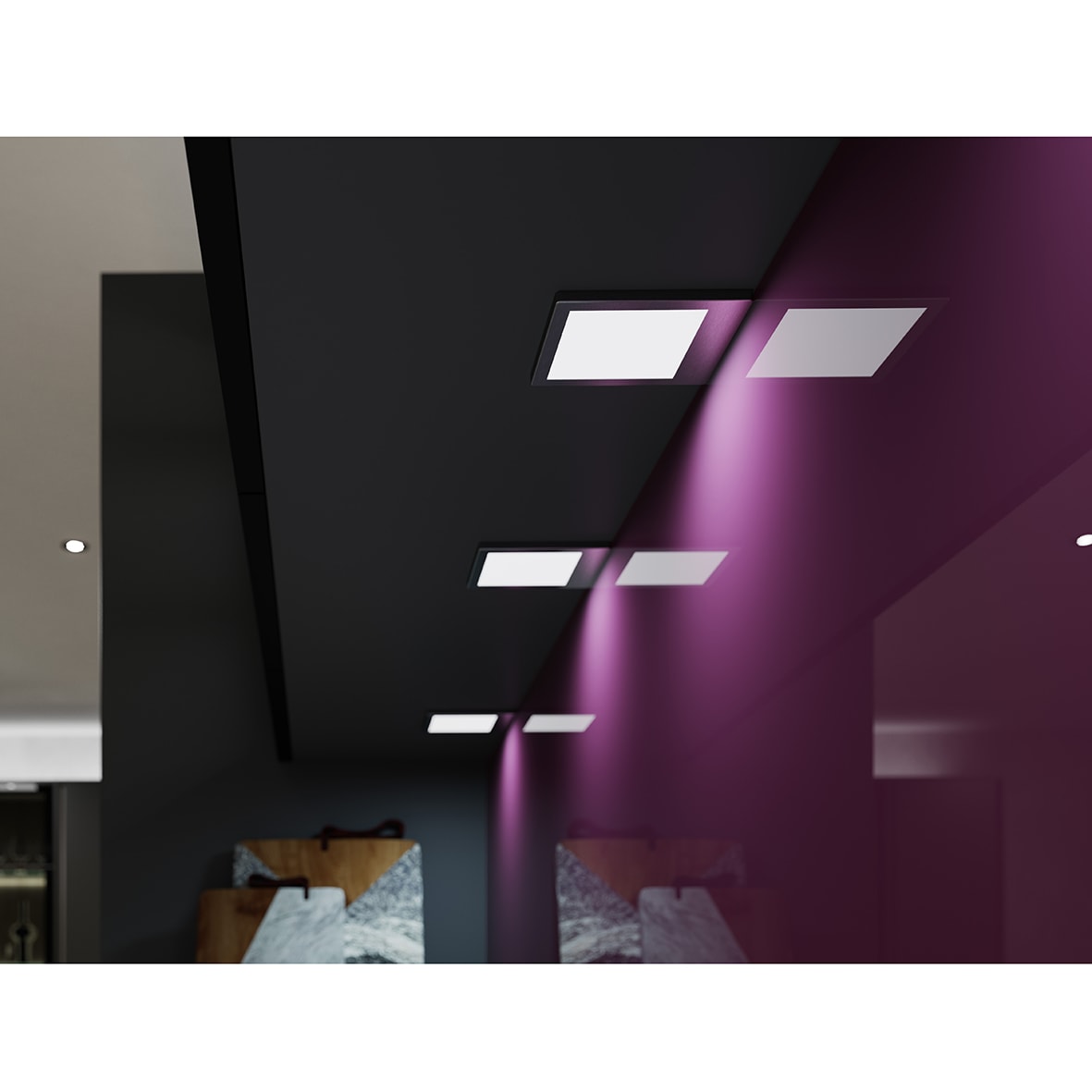 Horizon 3.6W LED Square Cabinet Downlight - 3000K/4000K/5000K CCT - Stainless Steel - view 4