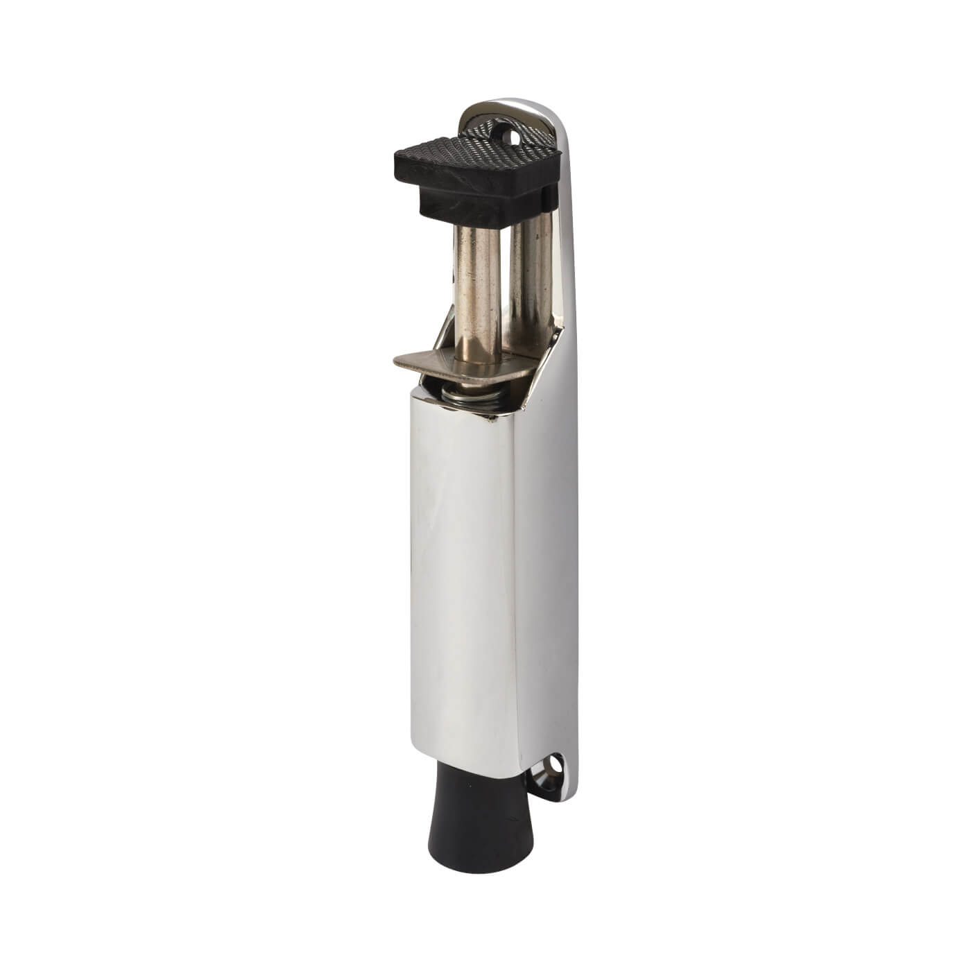Foot Operated Door Holder - 180mm Closed Height - Polished Chrome - view 2