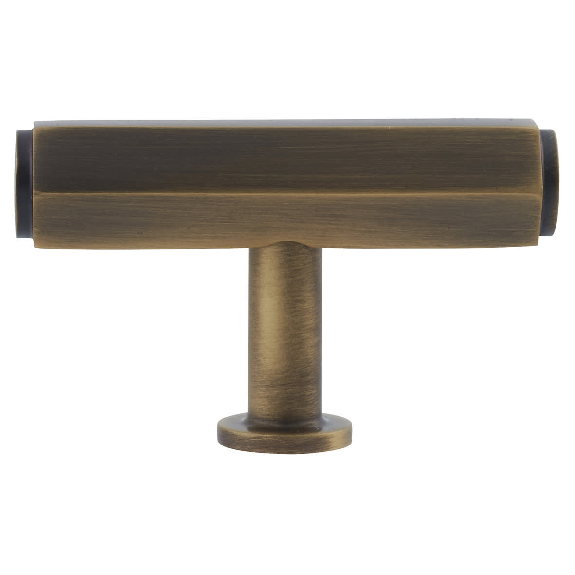 Vesper Hex 14mm T-Bar Cabinet Knob - 55 x 33mm - Antique Brass - view 2