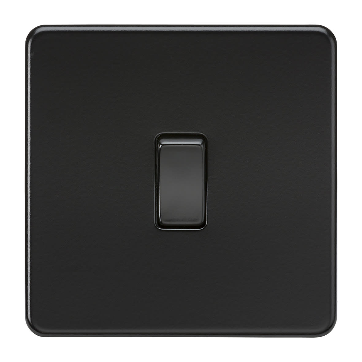 20A 1 Gang Double Pole Screwless Flat Plate Appliance Switch - Matt Black - view 3
