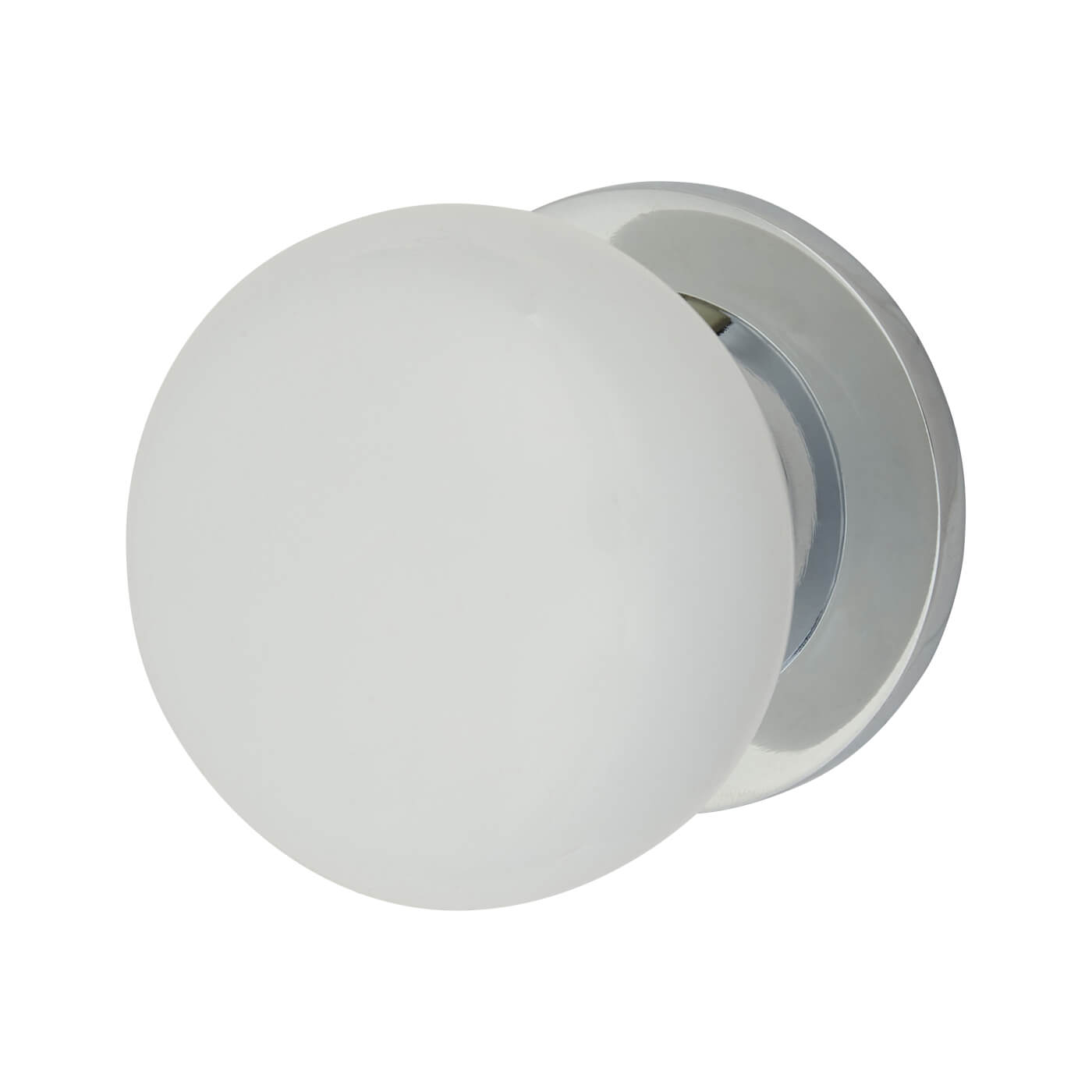 White and Chrome Designer Porcelain Mortice/Rim Door Knob - 60mm Rose Diameter - view 2