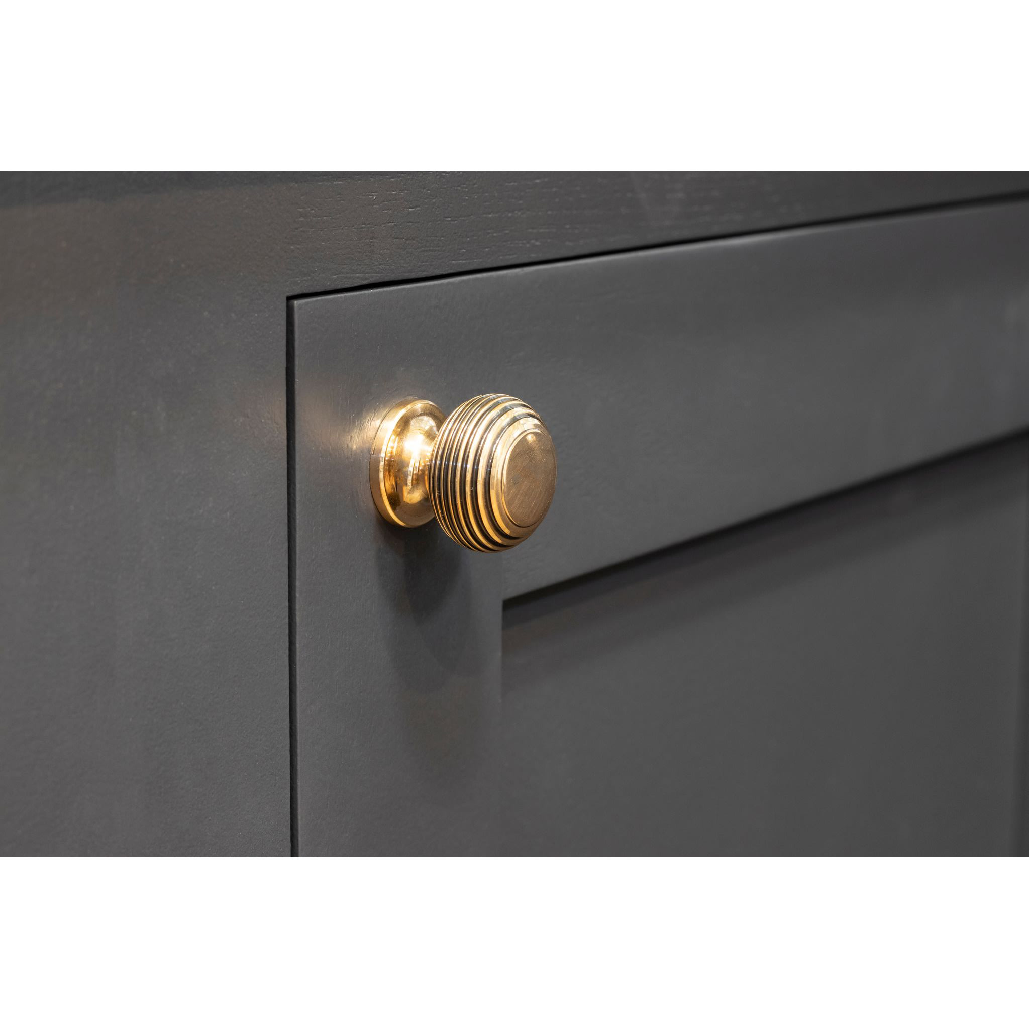 Beehive Round Cabinet Knob - 30mm Diameter - Polished Bronze - view 2
