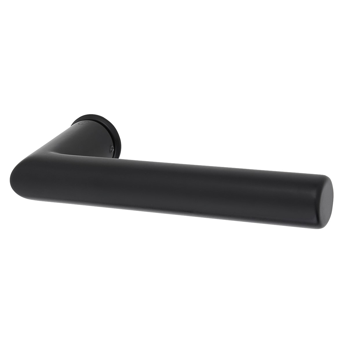 Matt Black Door Handles on Round Mini Rose - Amsterdam Range - view 3