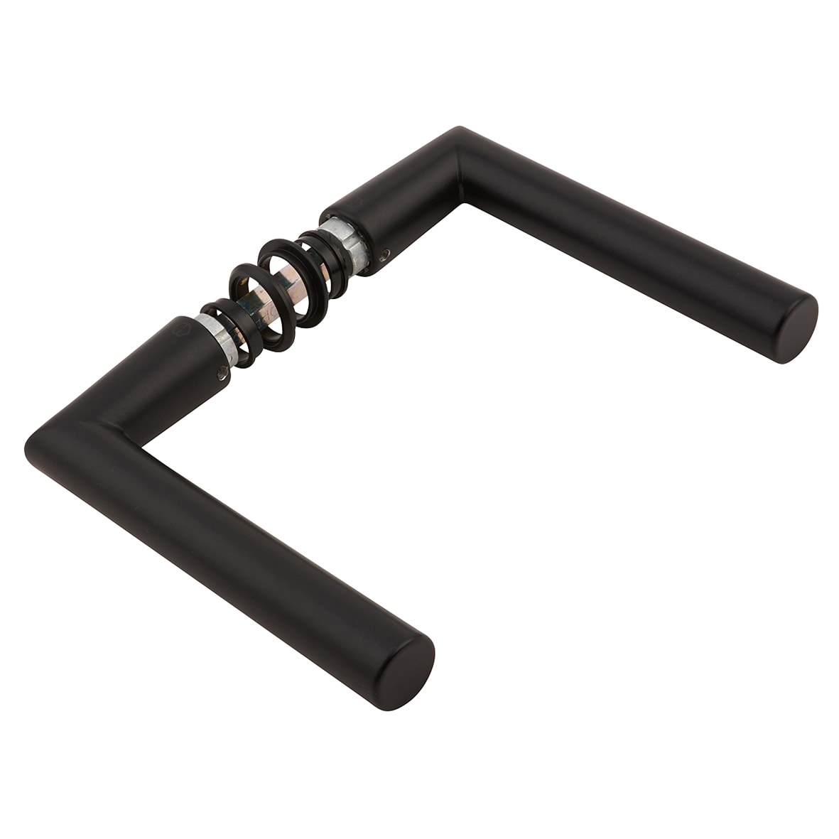 Matt Black Door Handles on Round Mini Rose - Amsterdam Range - view 5