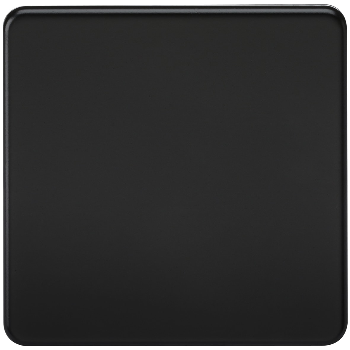 1 Gang Blank Plate - Matt Black - view 3