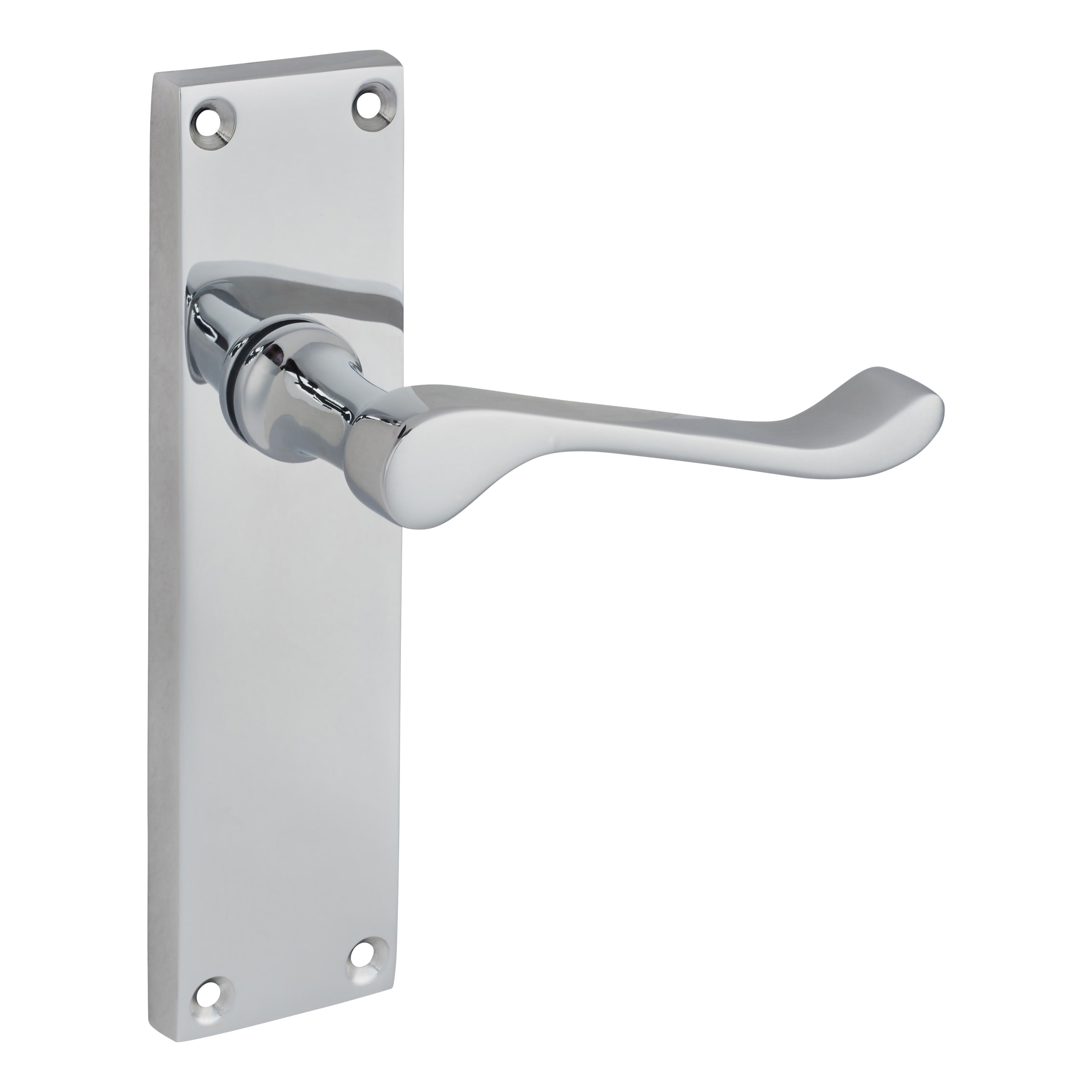 Polished Chrome Victorian Scroll Latch Door Handles Pack - view 3