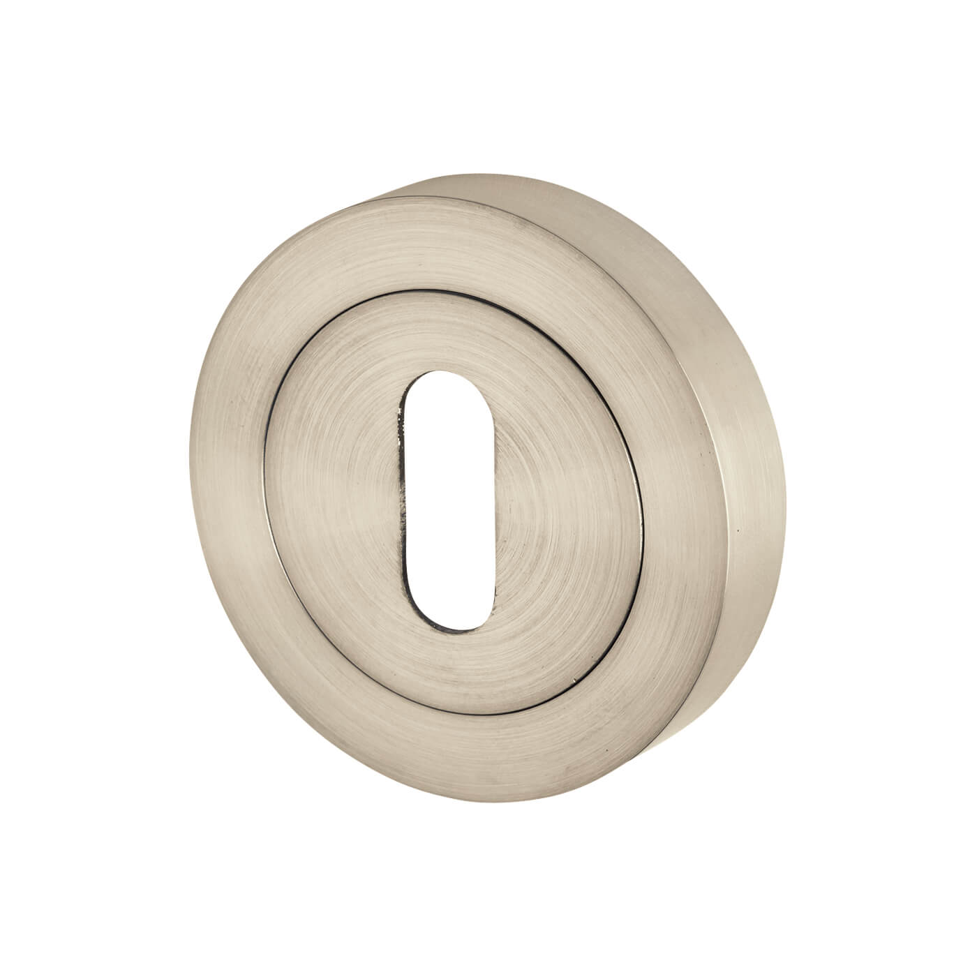 Escutcheon - 50mm Diameter - Keyhole - Satin Nickel - view 2