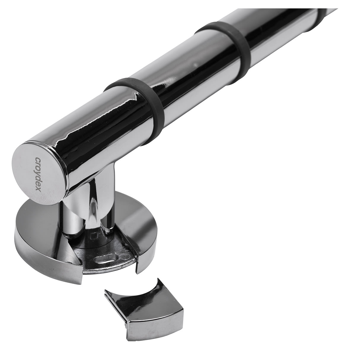 32mm Grab 'n' Grip Non Slip L-Shaped Grab Rail - 480mm Length - Polished Chrome - view 3