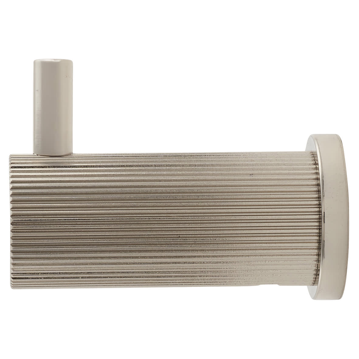 Brunel Diamond Reeded Single Coat Hook - 48 x 25mm - PVD Polished Nickel - view 2