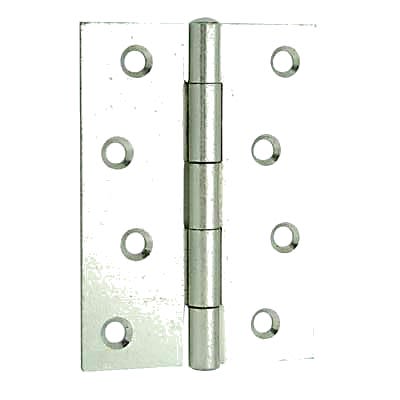Steel Butt Door Hinge - 100 x 67mm - Bright Zinc Plated - Pair - view 2