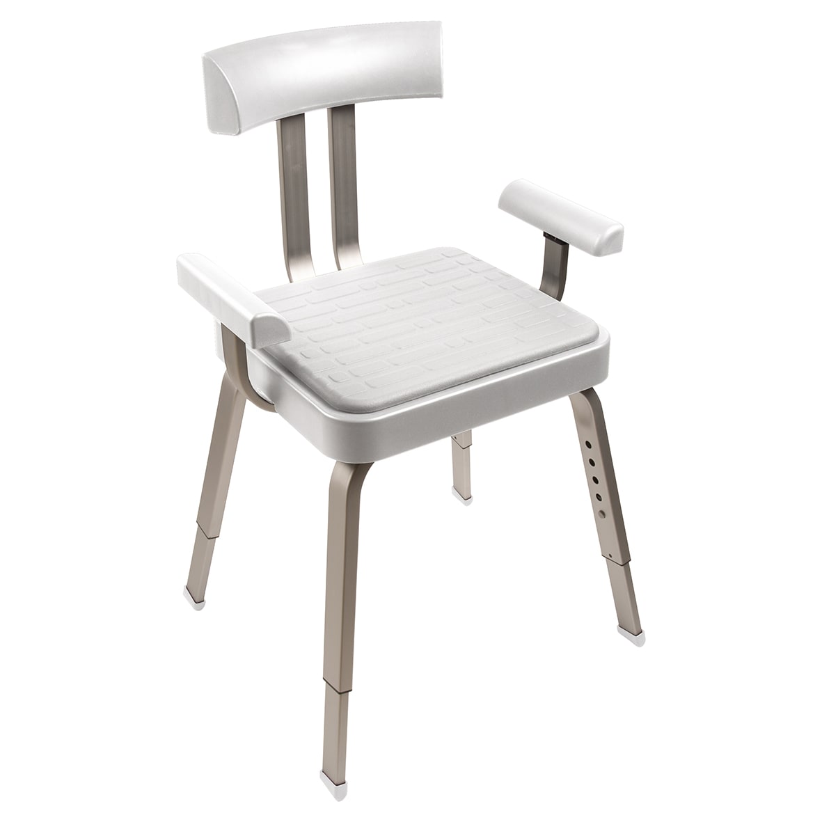 Serenity Cushioned Shower Chair - 845 x 545 x 470mm - White/Satin Silver - view 2