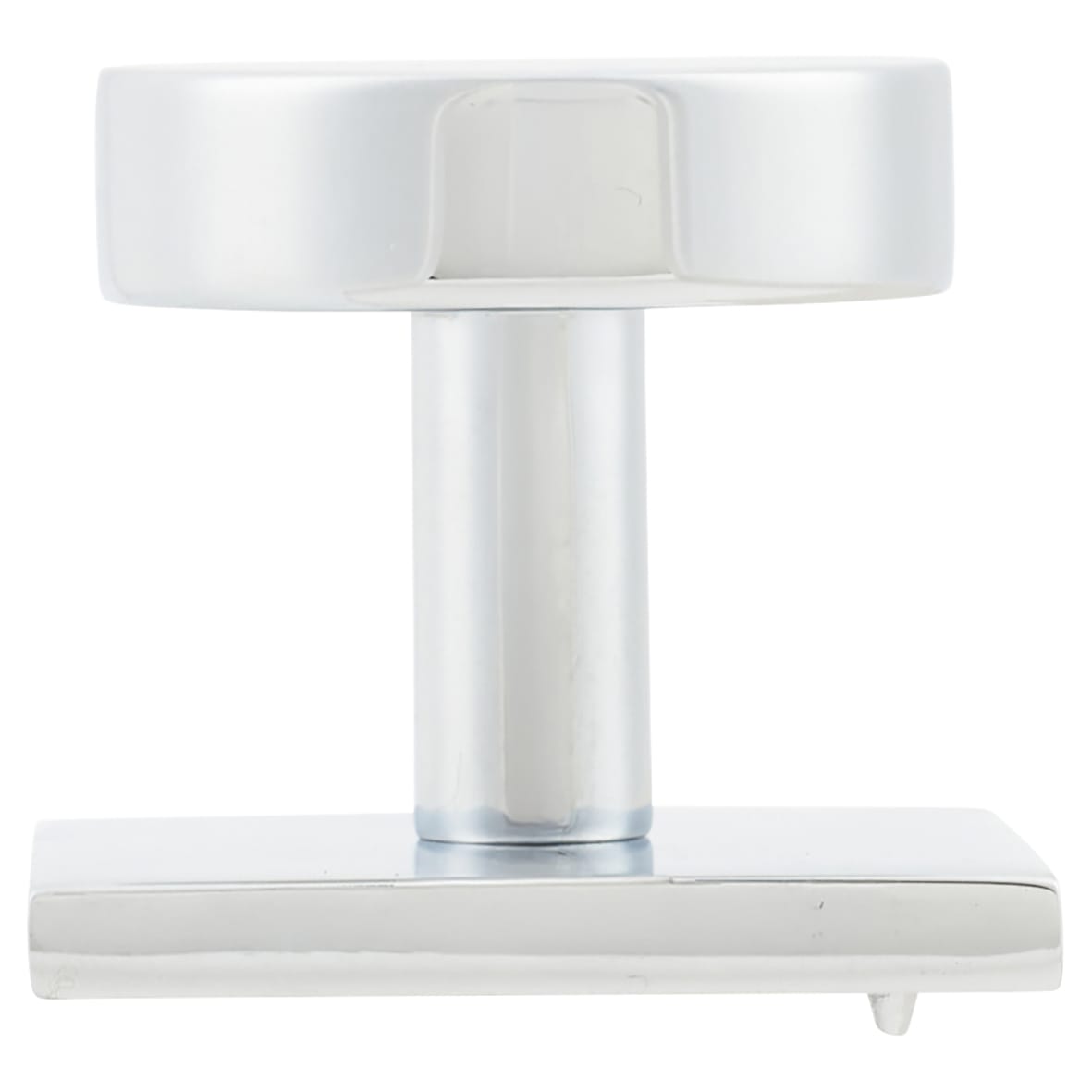 Marcus Disc Cabinet Knob on Square Backplate - 32mm Diameter - Polished Chrome - view 2