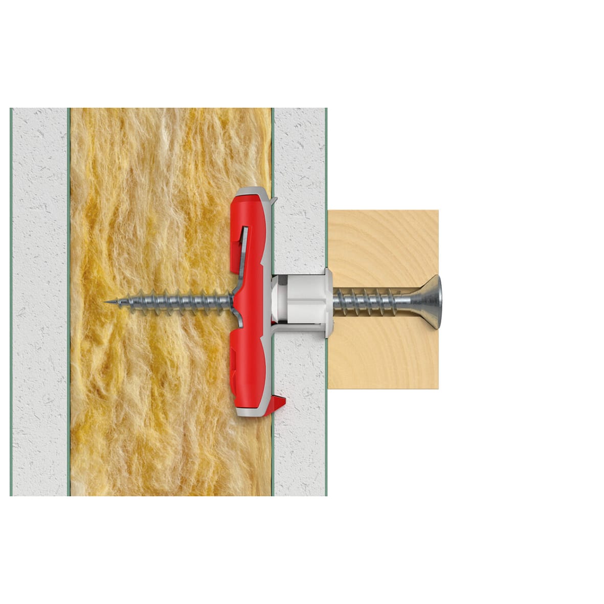 10 DuoTec Toggle Cavity Fixing - 10 x 50mm - Red & Grey - Pack of 20 - view 3