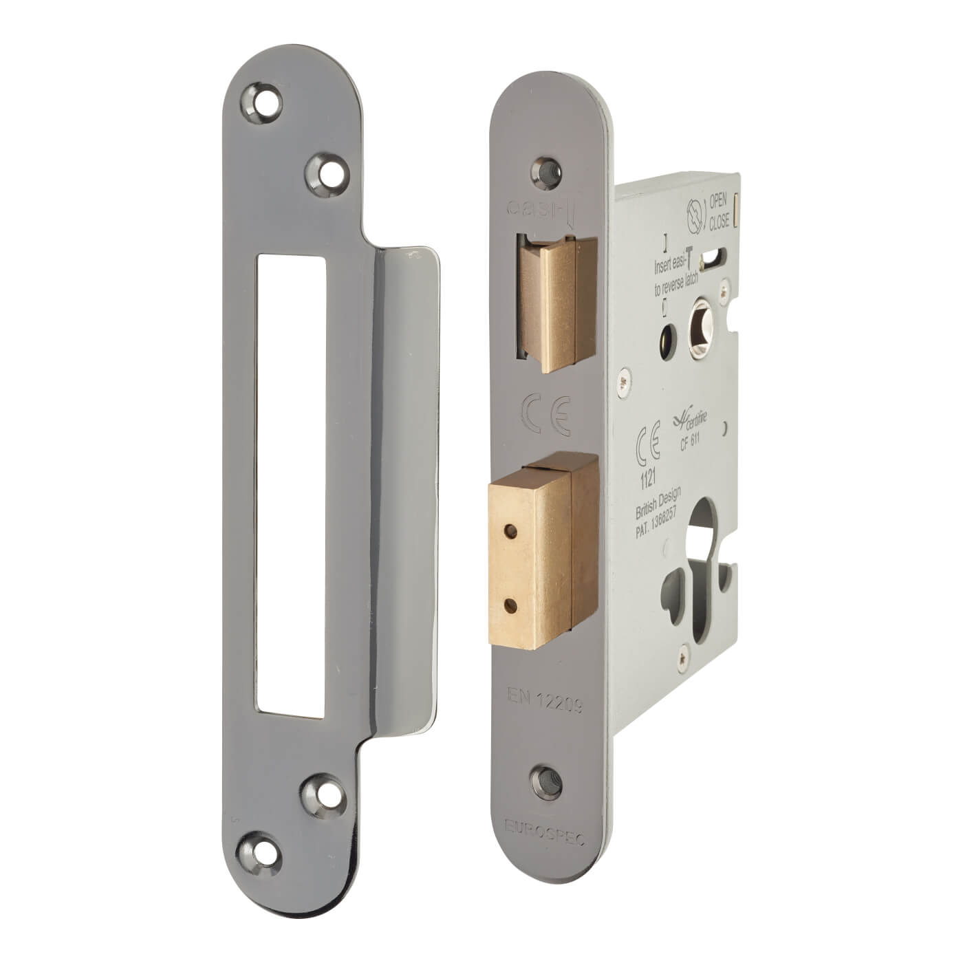 Architectural Bolt Through Euro Profile Sashlock - 78mm Case - 57mm Backset - Radius - Black Nickel - view 2