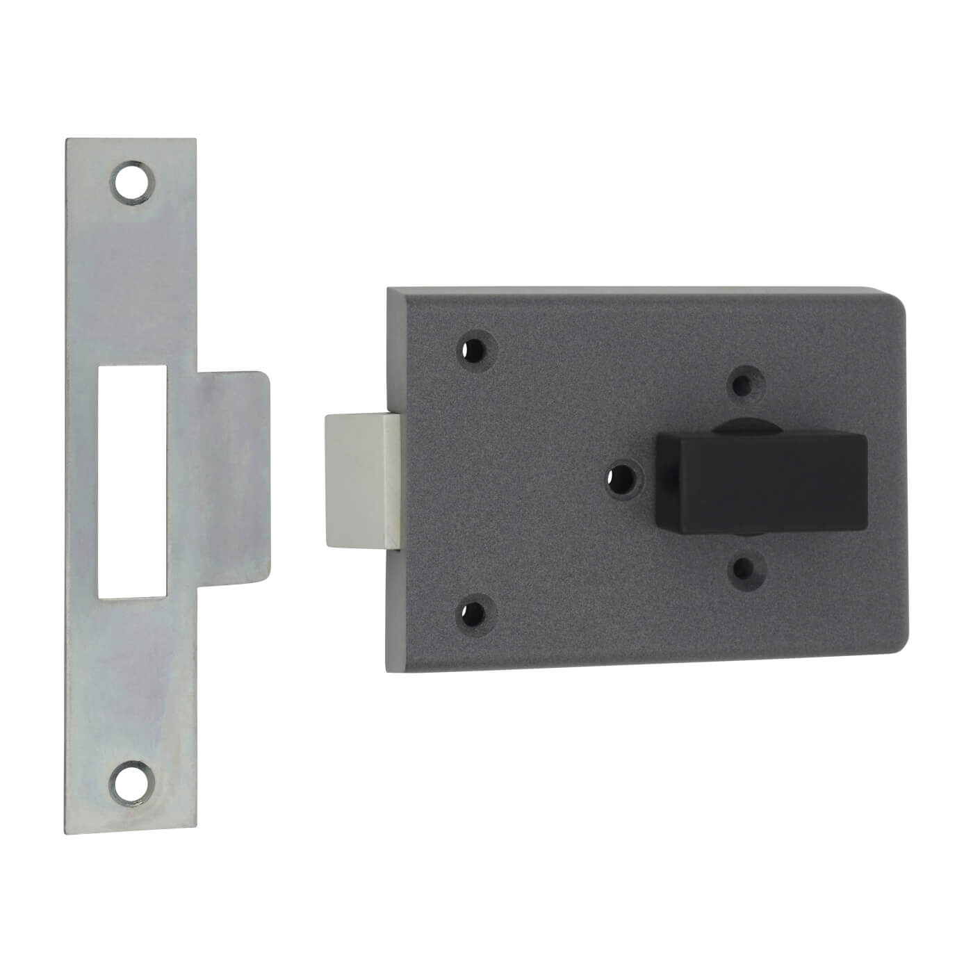 Fire Brigade FB4 Rim Slam Lock - 110mm Case - 45mm Backset - Right Hand - Open Out - Silver - view 2