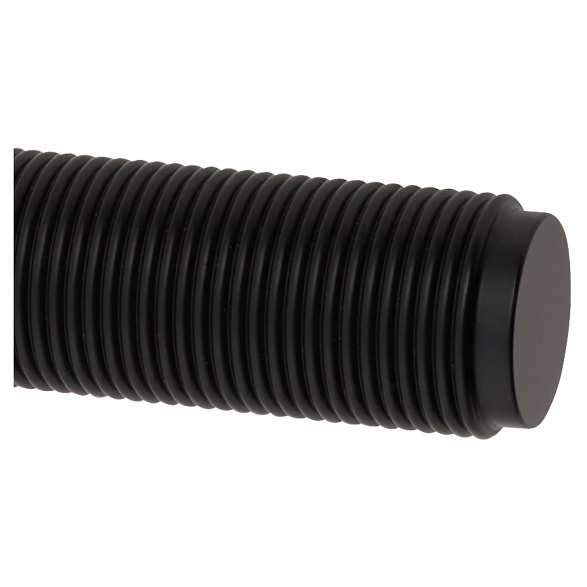 Matt Black Reeded Door Handles on Round Rose - Lily Range - view 3