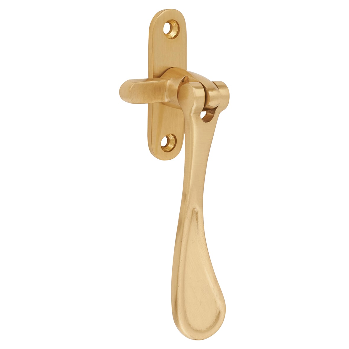 Victorian Mortice & Hook Plate Casement Window Fastener - Reversible - Satin Brass - view 3