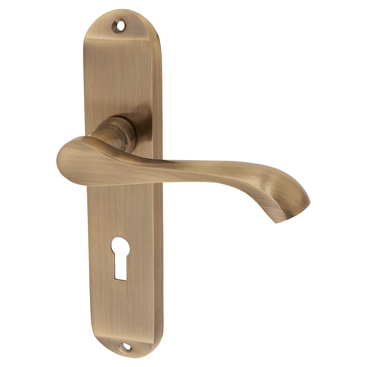 Antique Brass Scroll 3 Lever Sashlock Door Handles Pack - Ancona Range - view 2