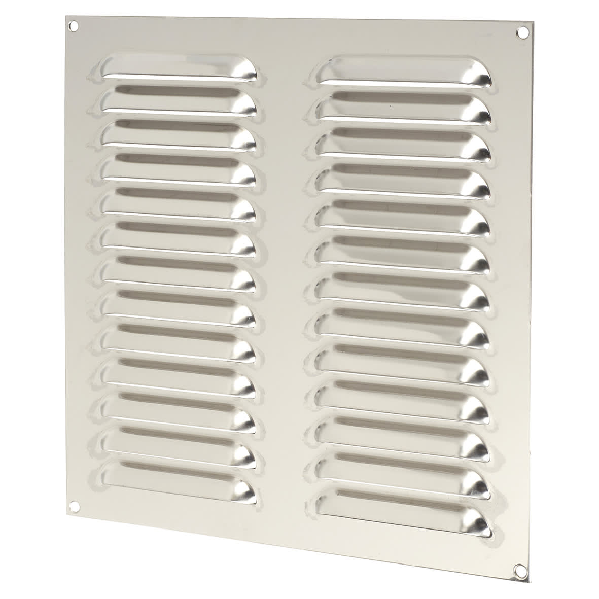 Hooded Louvre Vent - 242 x 242mm - 11919mm² Free Air Flow - Polished Stainless Steel - view 2