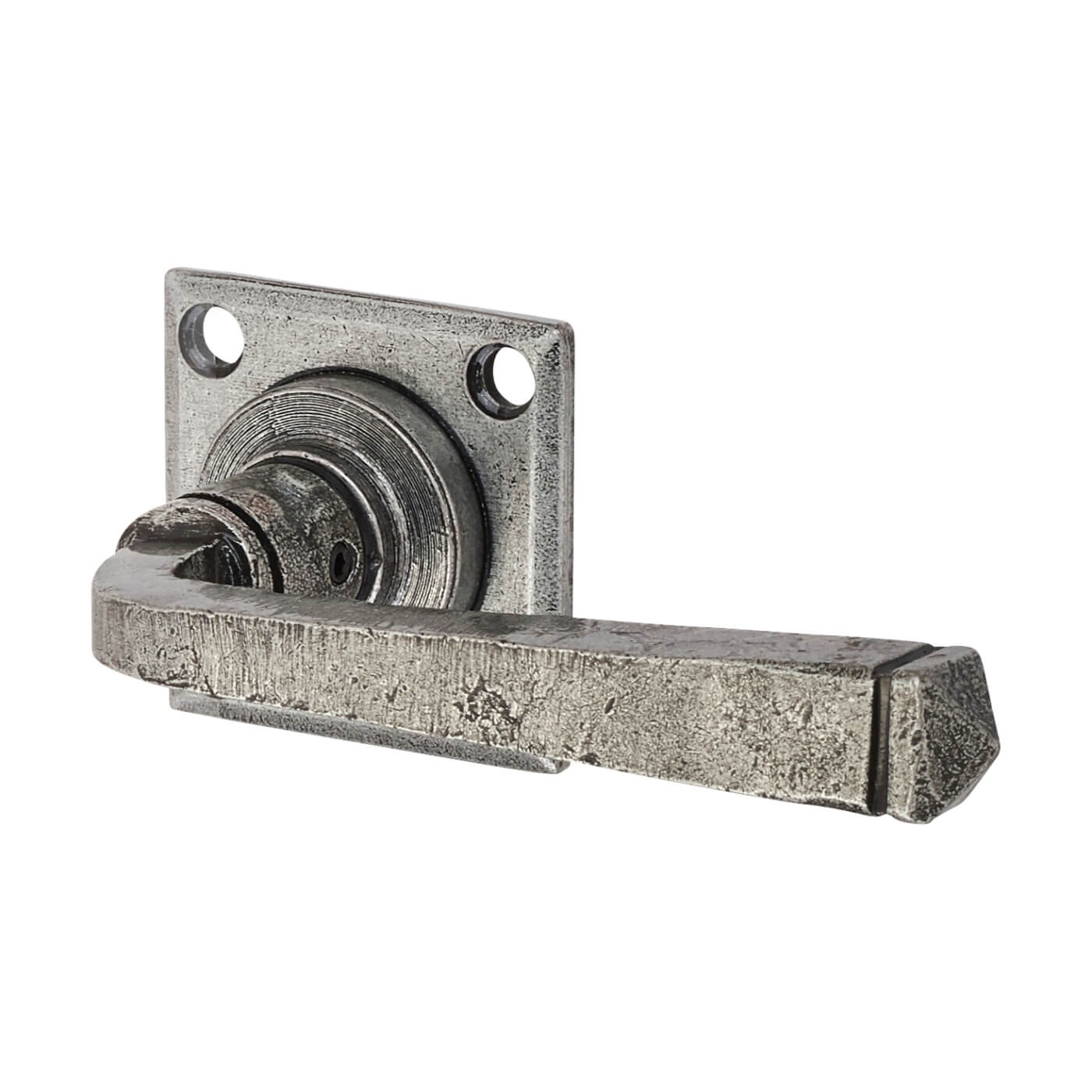 Pewter Door Handles on Square Rose - Avon Range - view 2