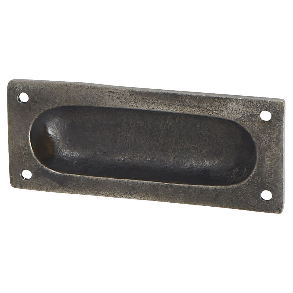 Rectangular Flush Cabinet Pull Handle - 90 x 40mm - Pewter Effect - view 2