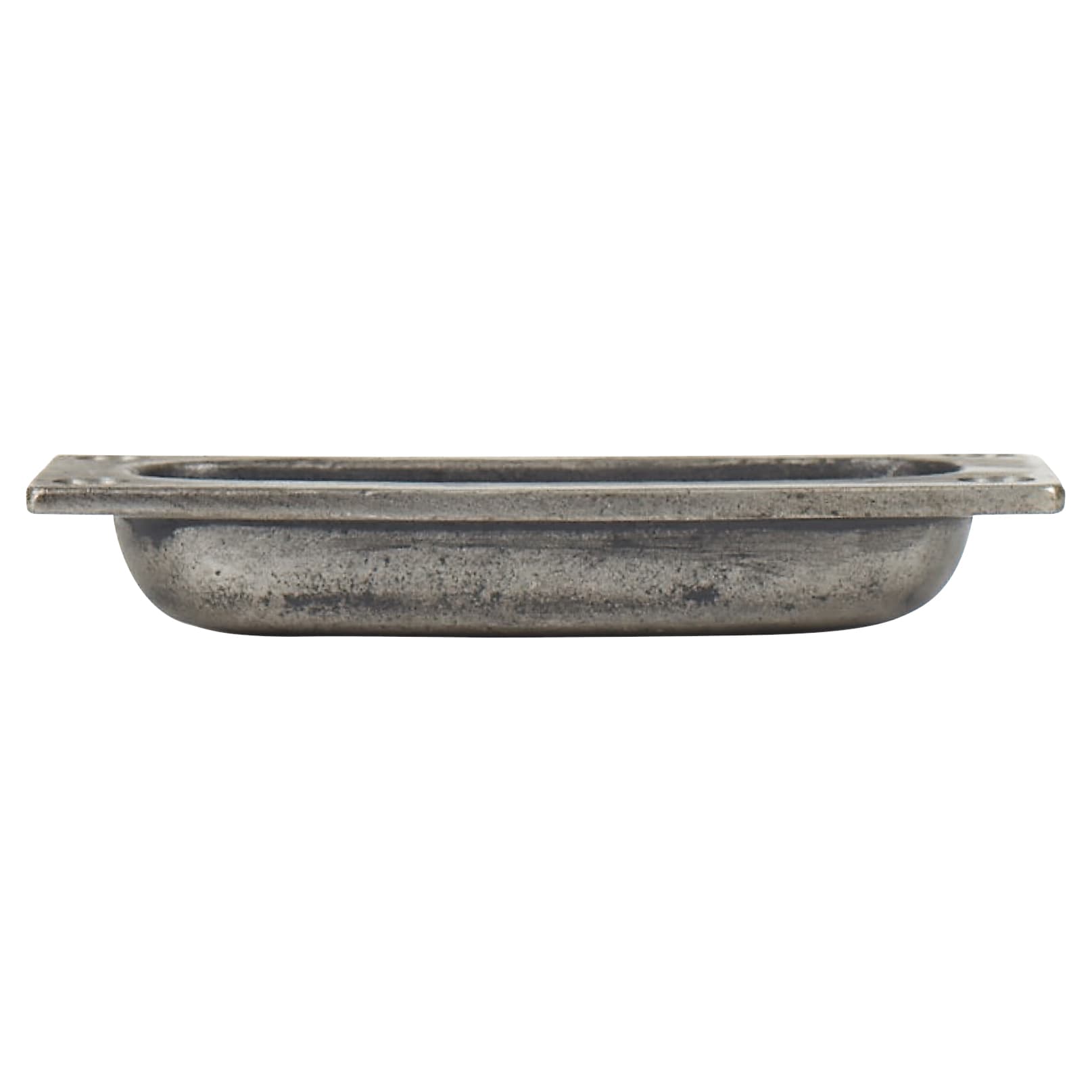 Rectangular Flush Cabinet Pull Handle - 90 x 40mm - Pewter Effect - view 3