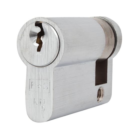 5 Pin 45mm Euro Single Cylinder - 35 + 10mm - Satin Chrome - Master Keyed - view 2