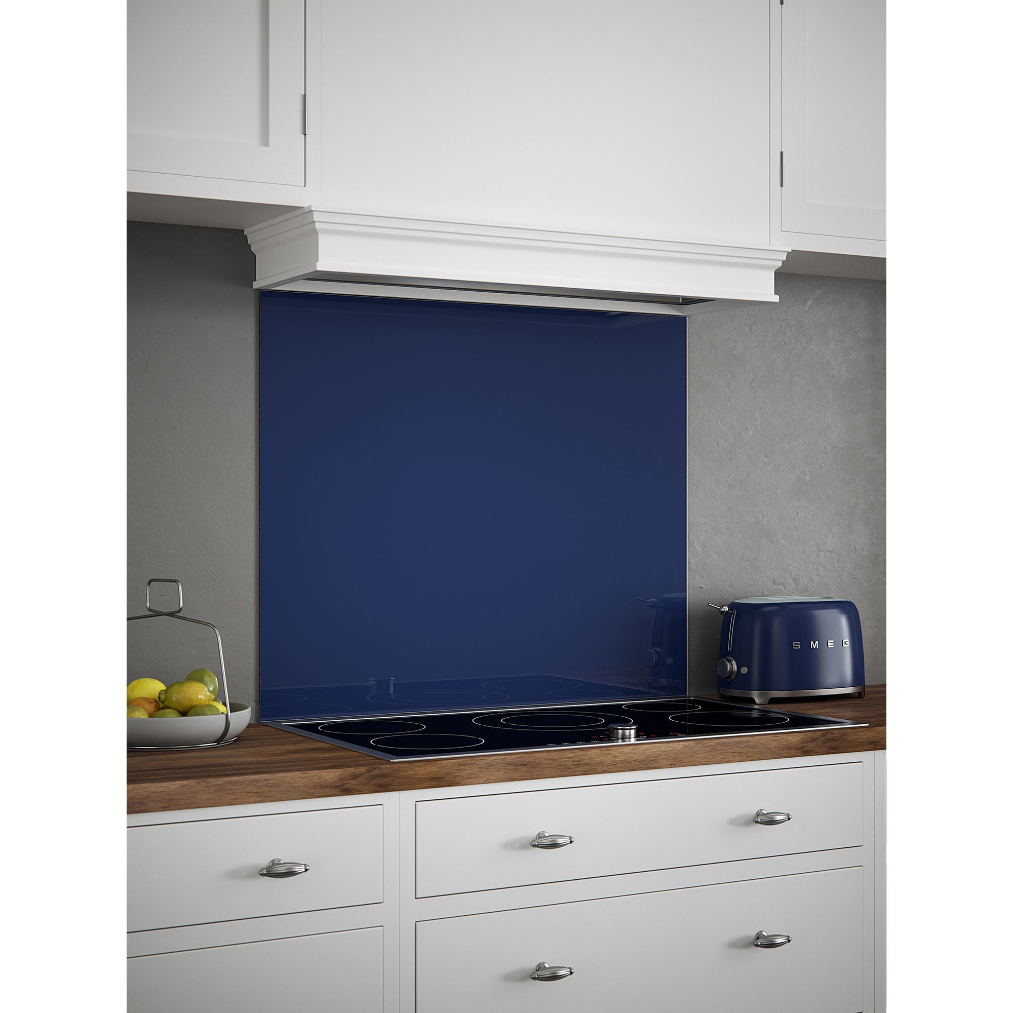Self Adhesive Glass Kitchen Splashback - 750 x 900mm - Midnight Blue - view 2