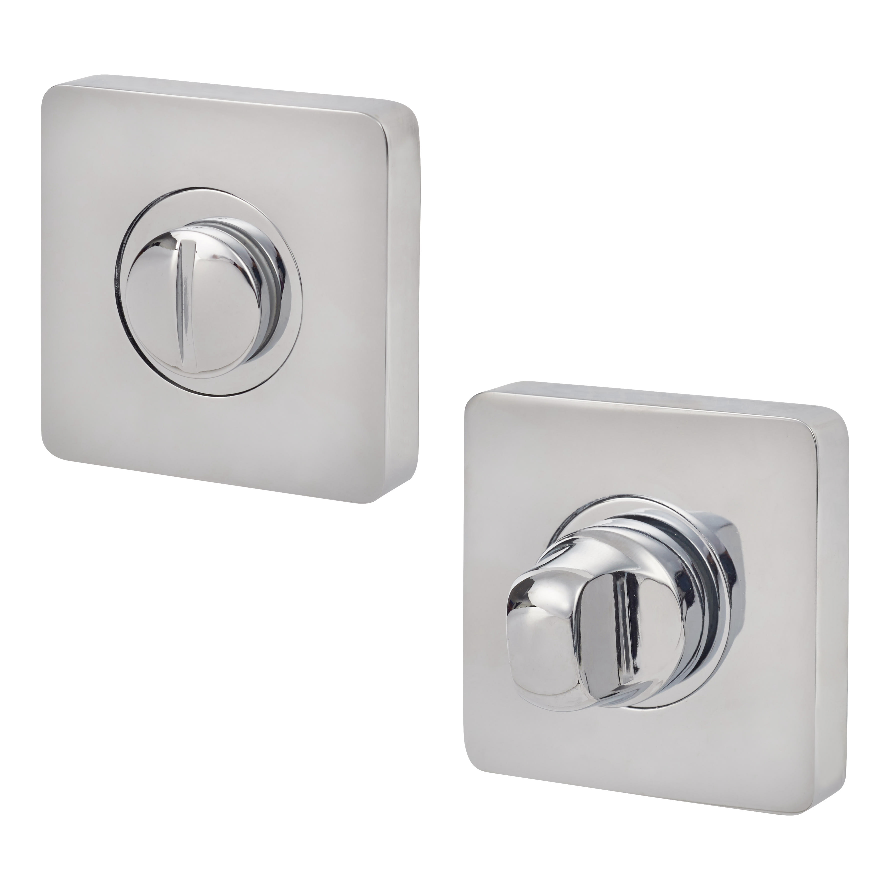 Square Bathroom Turn & Release - 52mm Diameter - Polished Chrome - view 2