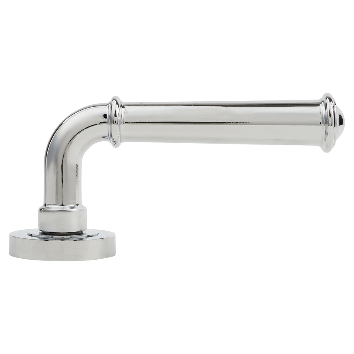 Polished Chrome Fire Rated Door Handles on Round Rose - Classic Range - view 3