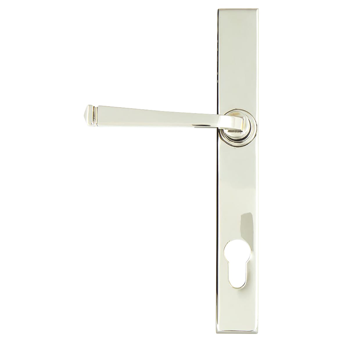 Polished Nickel uPVC Slimline Multipoint Door Handles - 92mm c/c - Avon Range - view 2