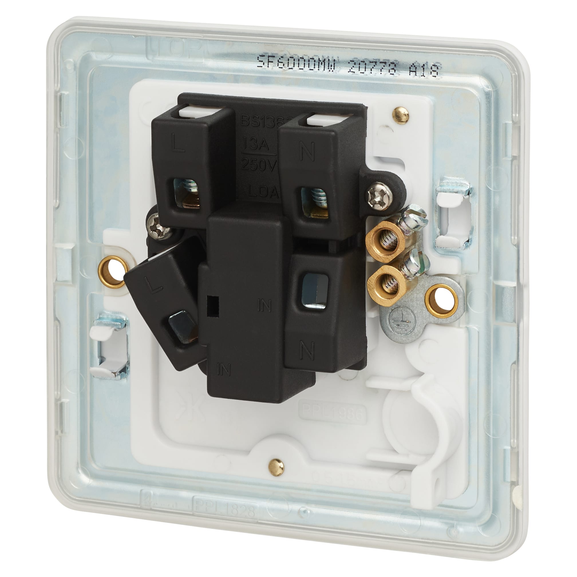 13A 1 Gang Screwless Flat Plate Unswitched Fused Spur - Matt White - view 3
