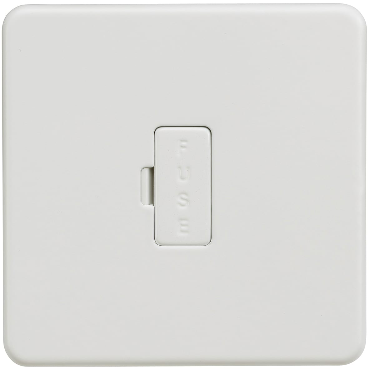 13A 1 Gang Screwless Flat Plate Unswitched Fused Spur - Matt White - view 4