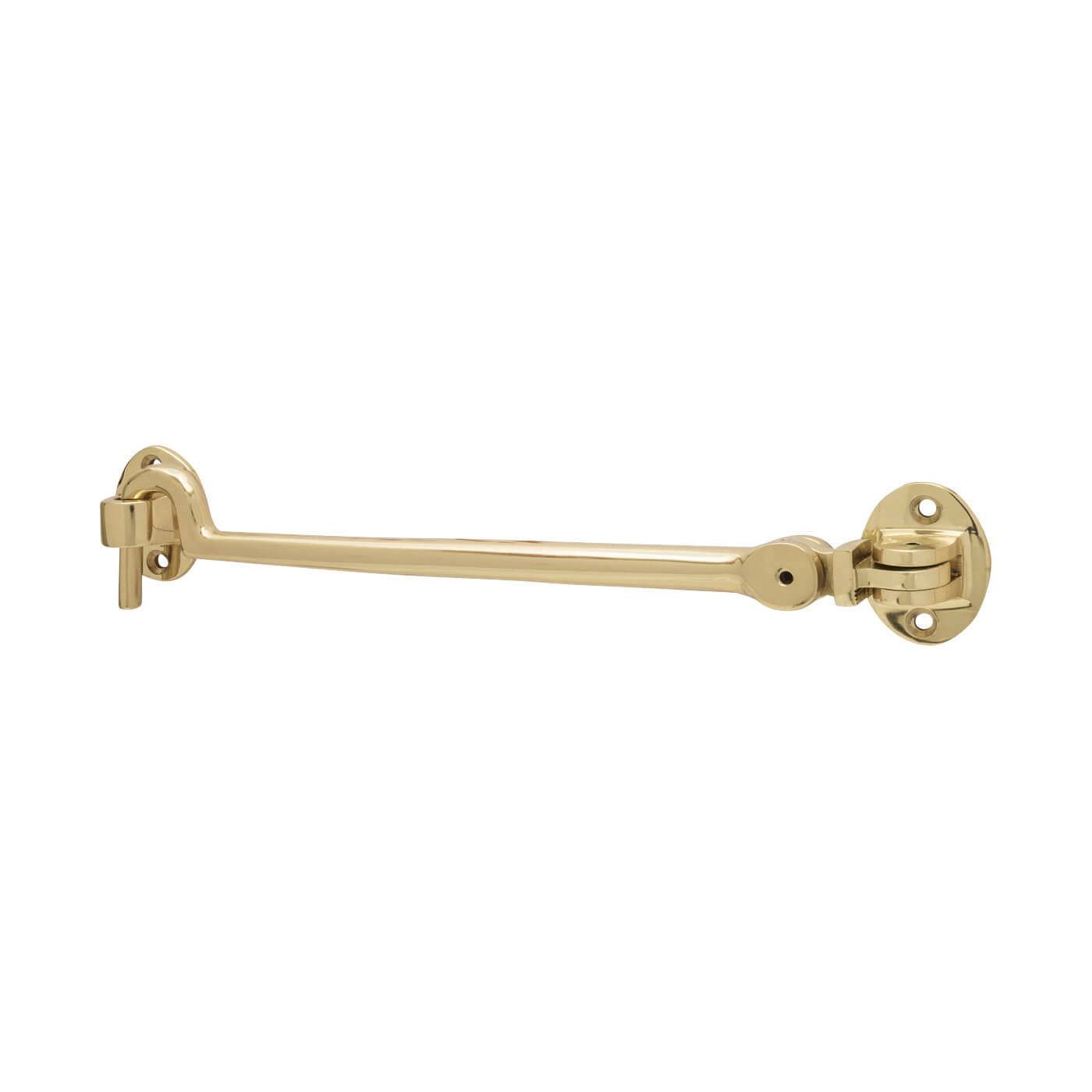 Heavy Duty Cabin Hook & Eye - 200mm Length - Polished Brass - view 2