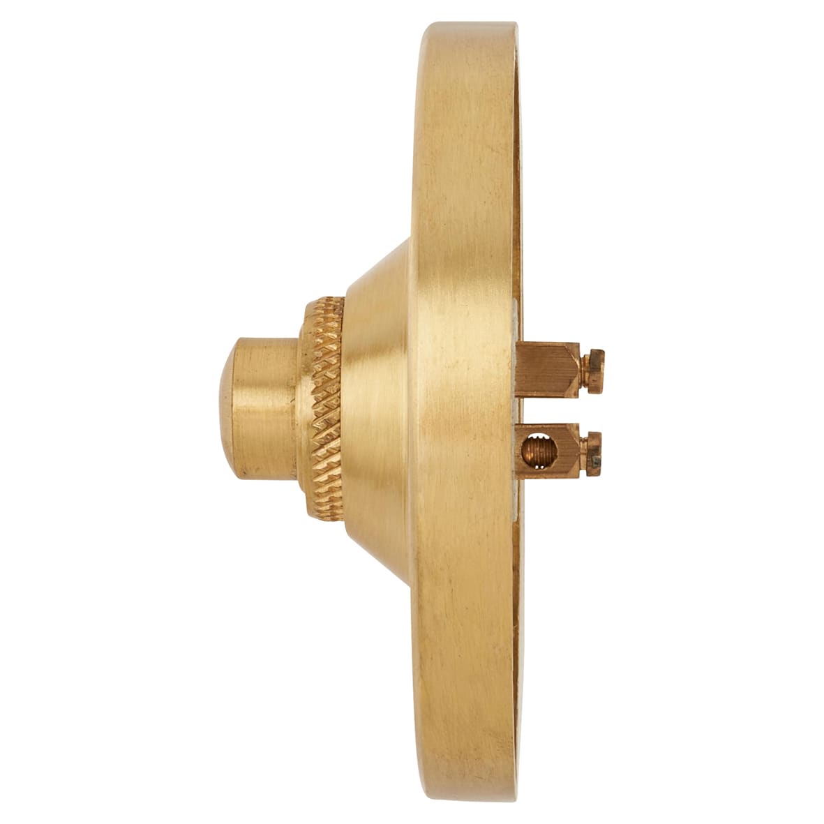 Satin Brass Round Bell Push - 65mm Diameter - view 2
