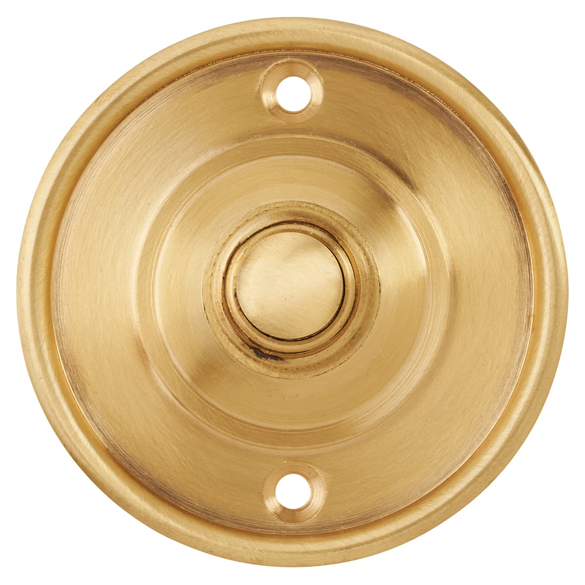 Satin Brass Round Bell Push - 65mm Diameter - view 3