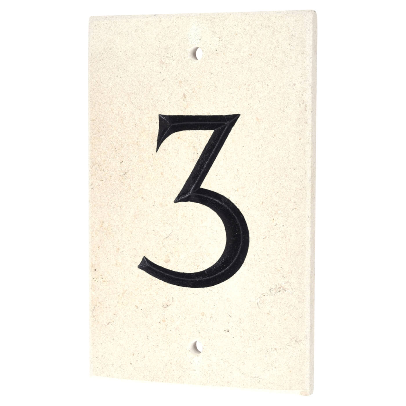 Limestone Screw Fix Door Numeral - 3 - 140 x 90mm - Natural Limestone - view 2