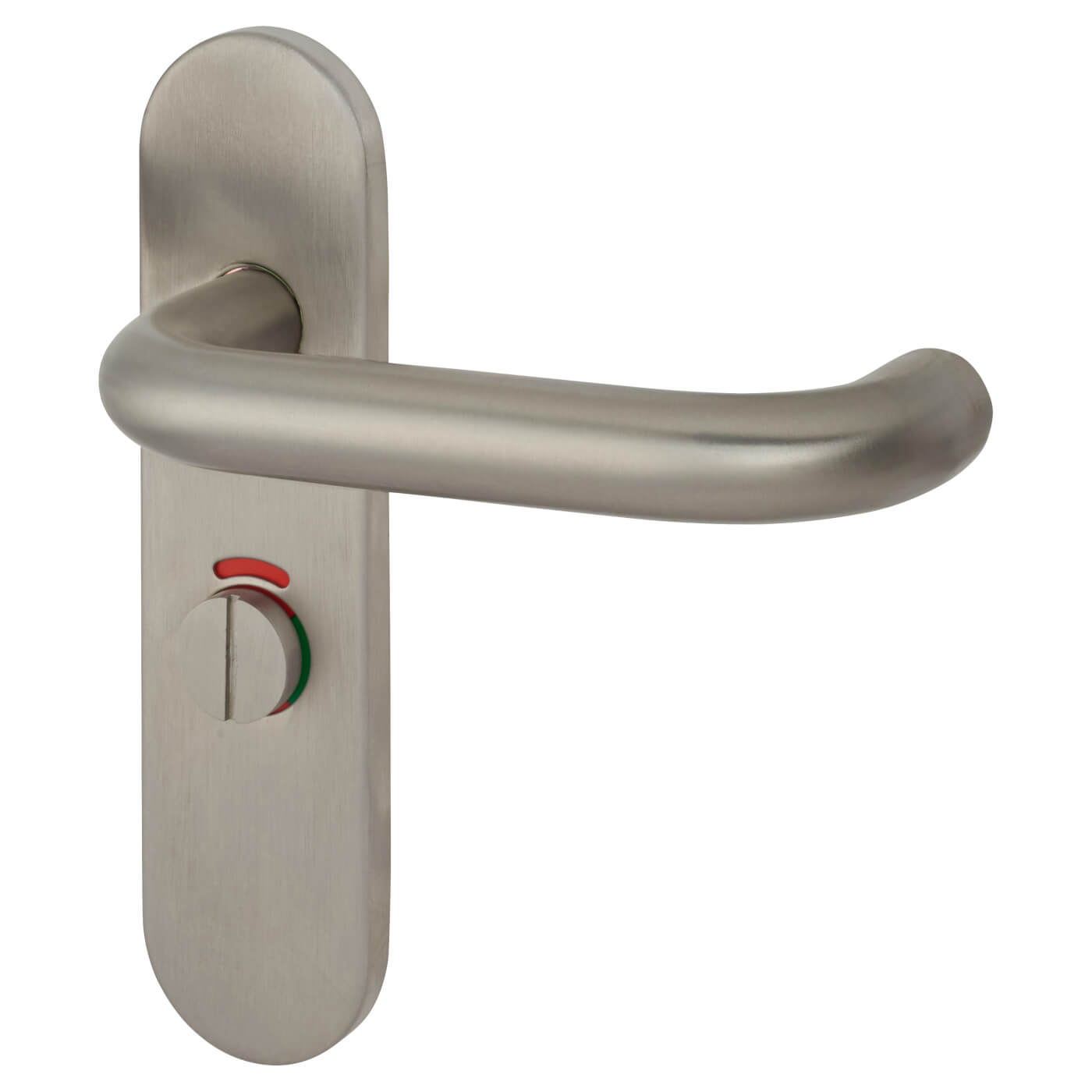 Satin Stainless Steel 19mm Return to Door Bathroom Door Handles - Radius - 57mm c/c - RH - view 5