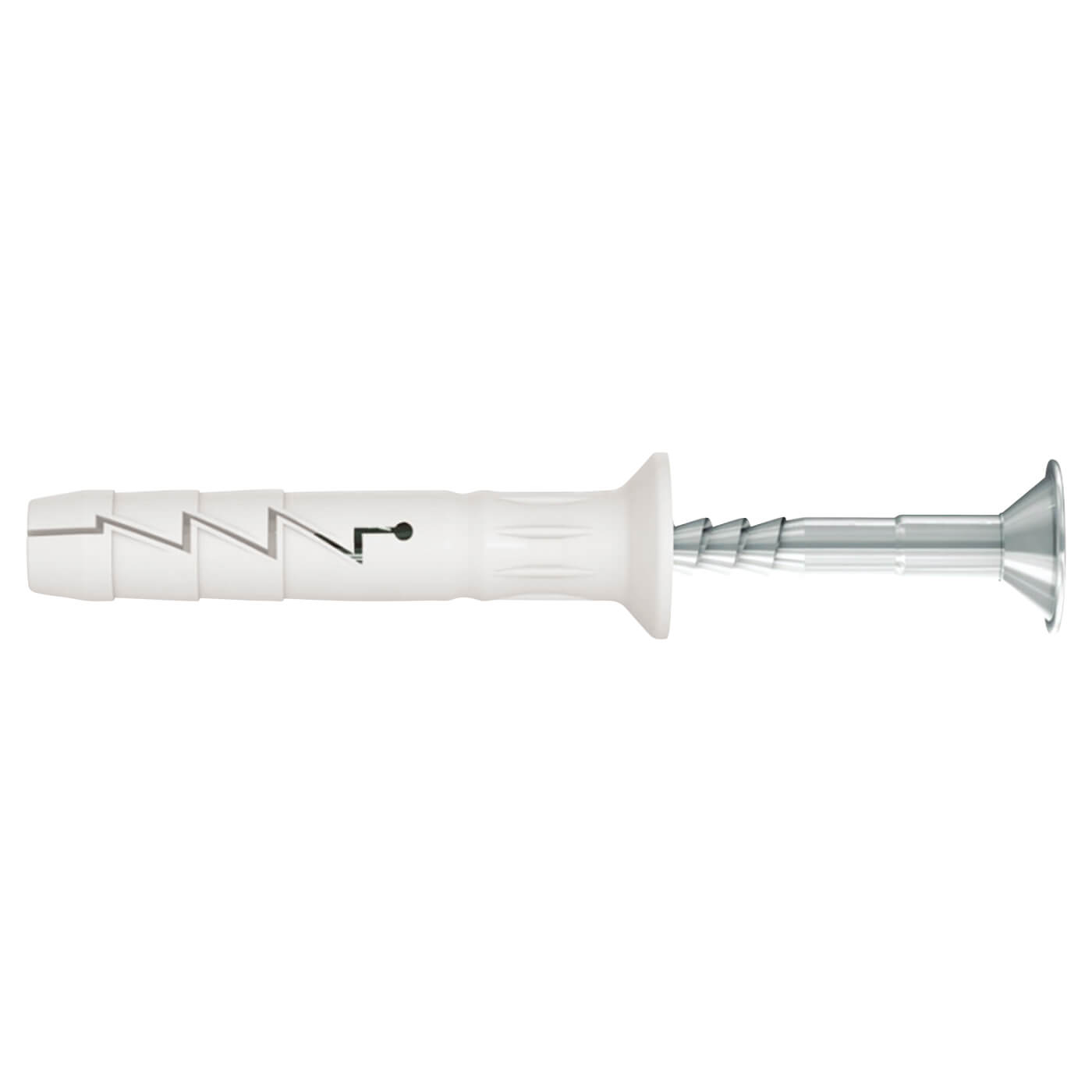 Nylon Countersunk Hammer Fixing - 8 x 100mm - White - Pack of 50 - view 2
