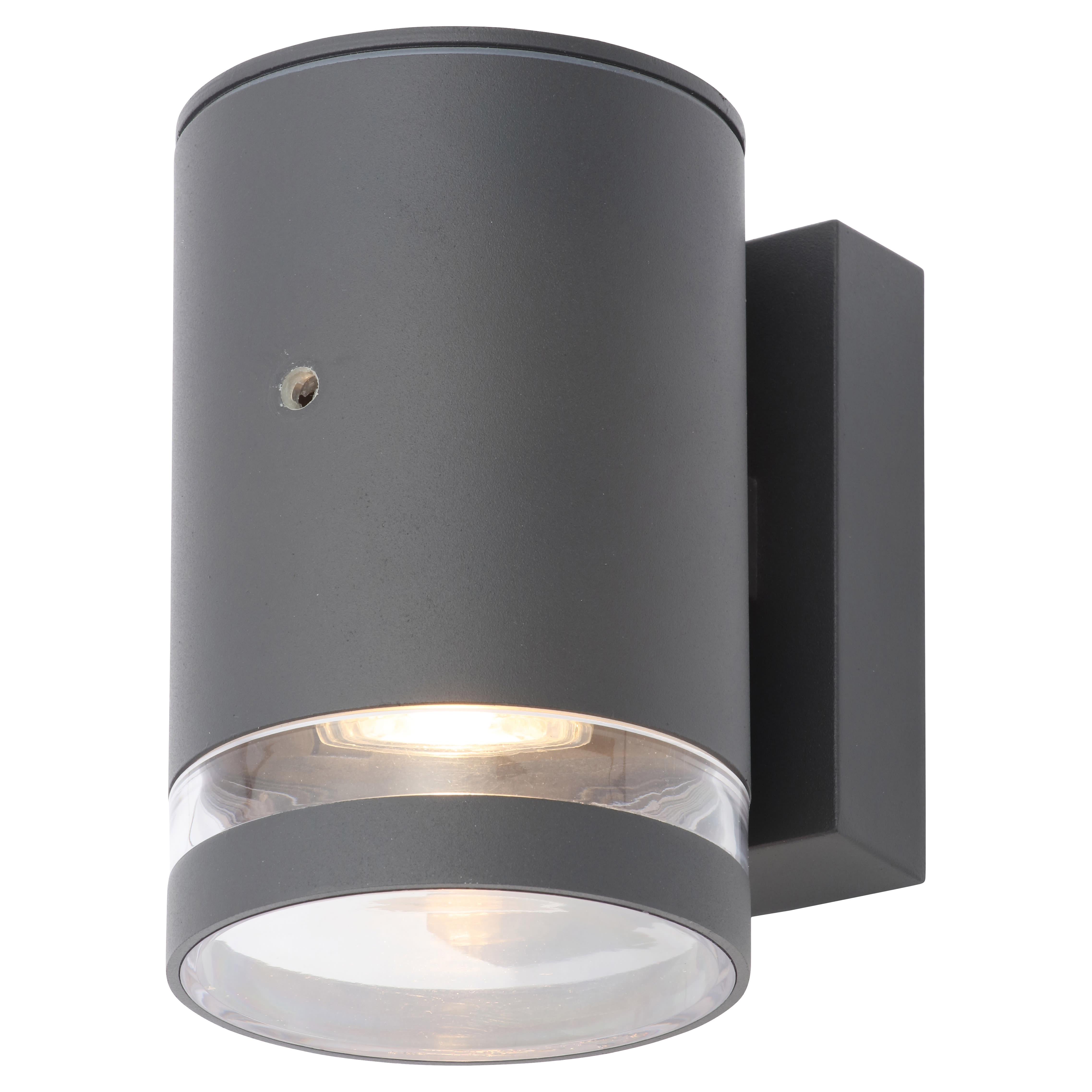 Forum Zink Lens Outdoor Up or Down Wall Light with Photocell - IP44 - Anthracite - view 2