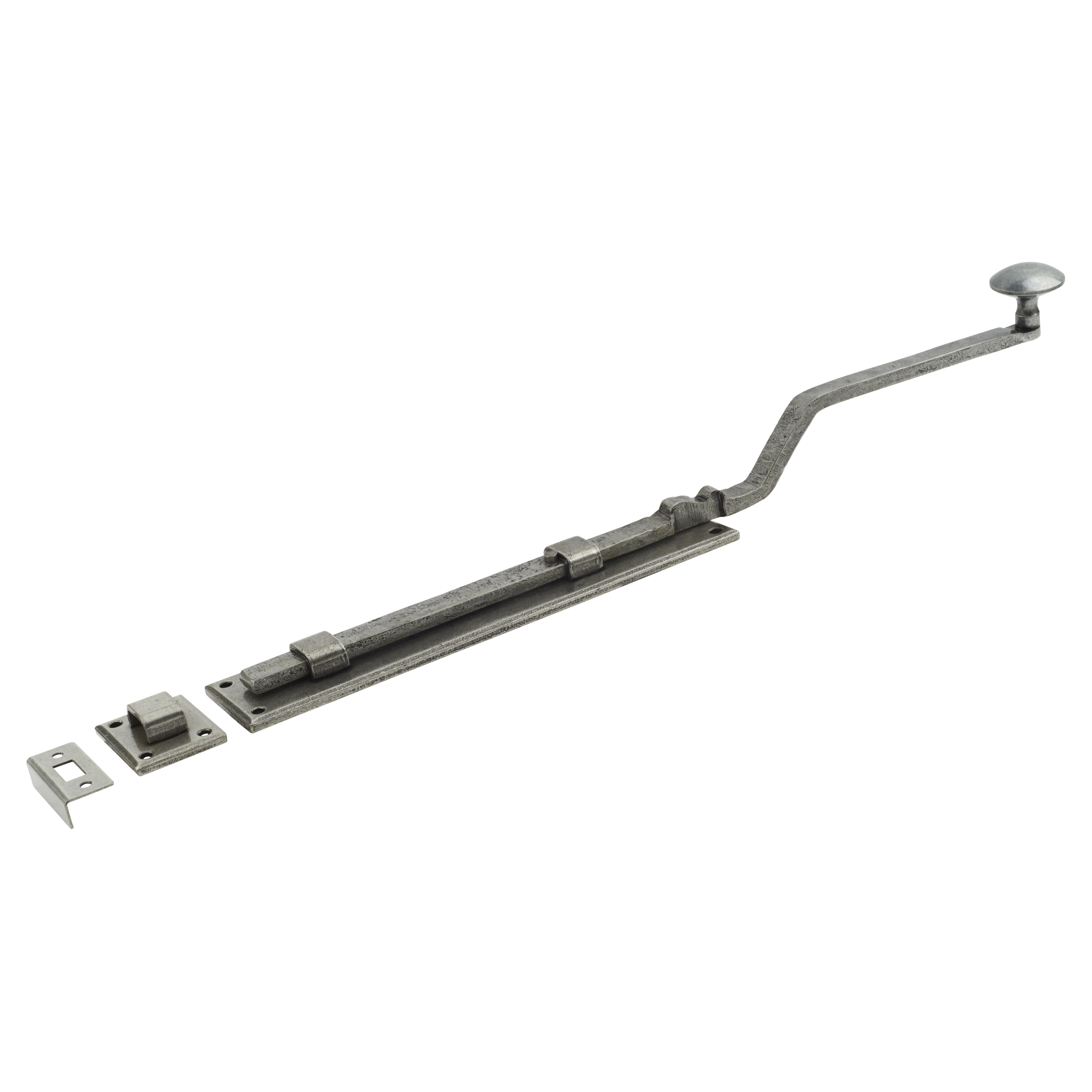 Long French Door Bolt - 435 x 48mm - Pewter - view 2