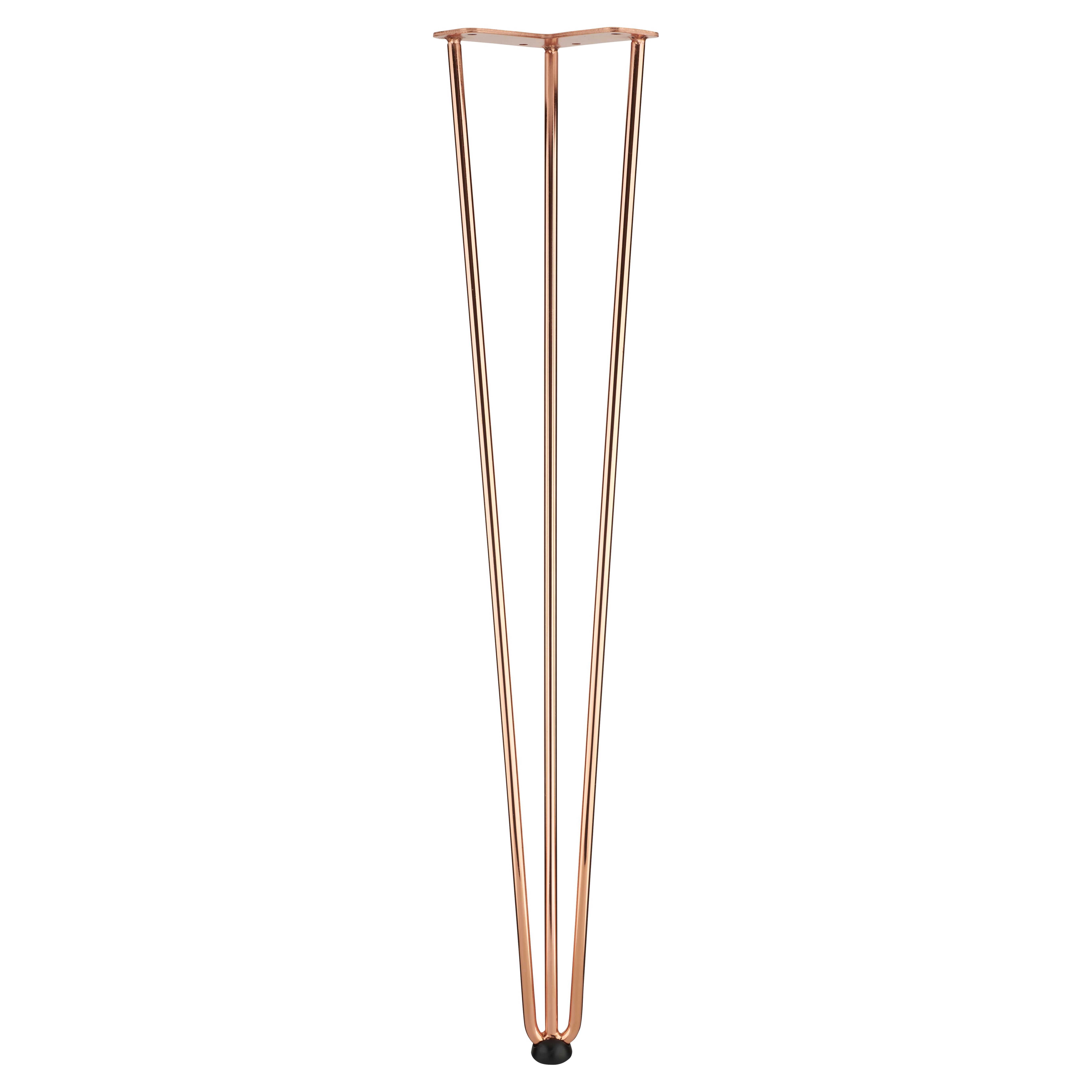 Hairpin Leg - 3 Pin - 710mm Height - Polished Copper - view 4