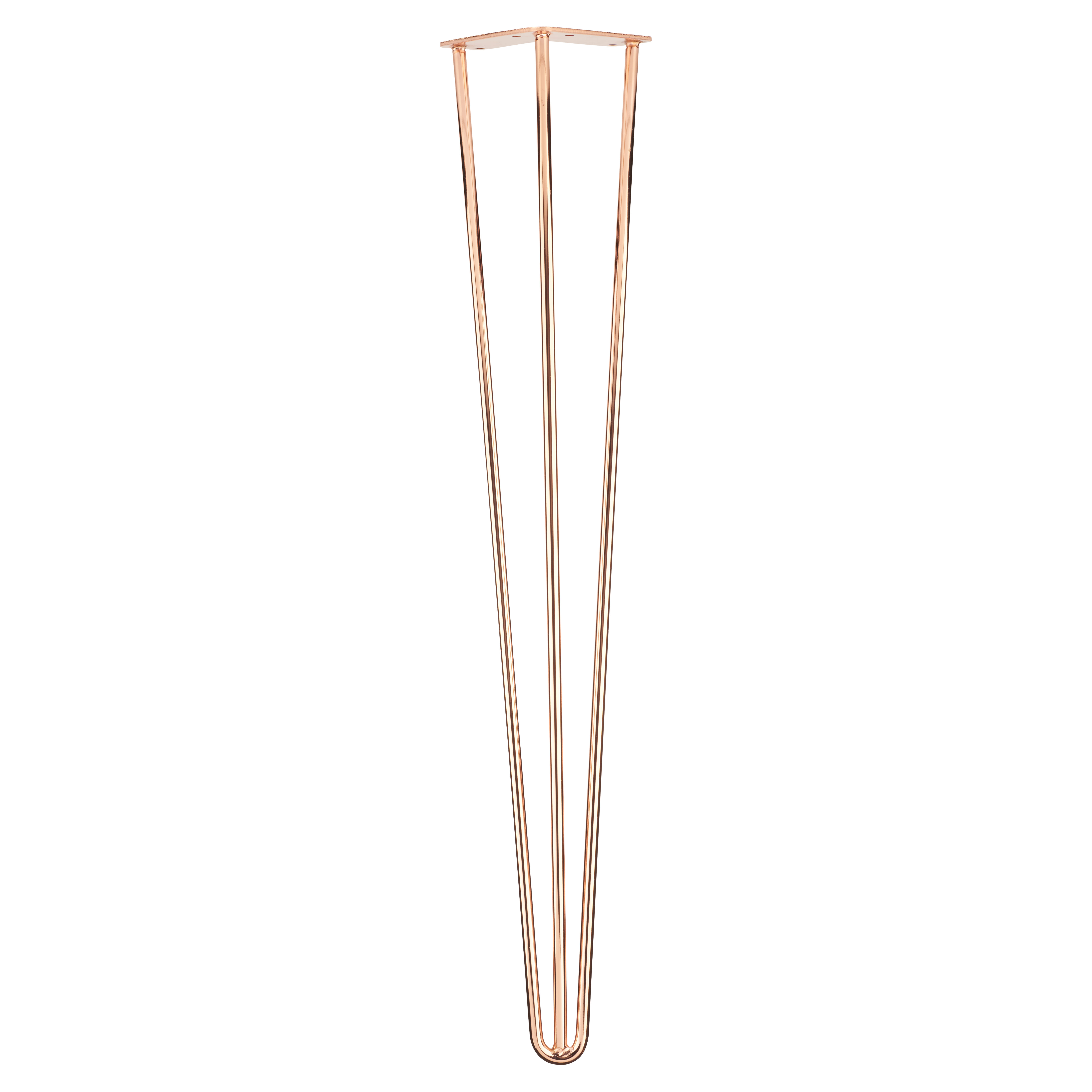 Hairpin Leg - 3 Pin - 710mm Height - Polished Copper - view 5