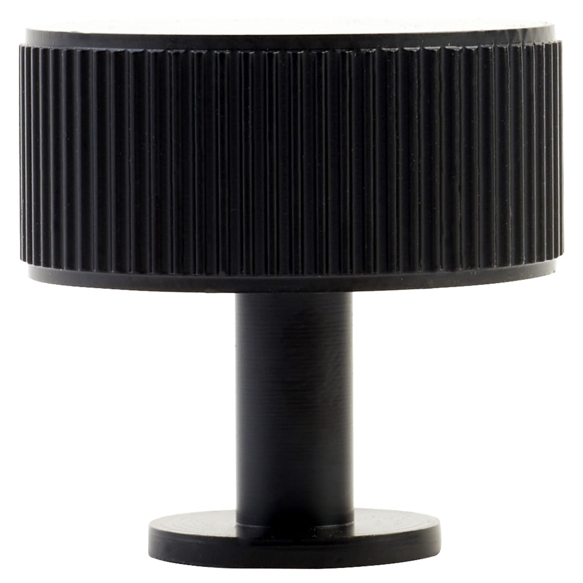 Lines Radio Round Cabinet Knob - 35mm Diameter - Matt Black - view 2