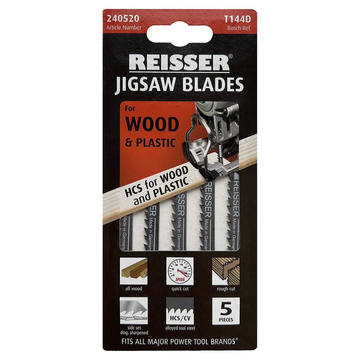 T144D Jigsaw Blade for Wood - 100 x 7.8 x 1.27mm - 6.35 TPI - Pack of 5 - view 3