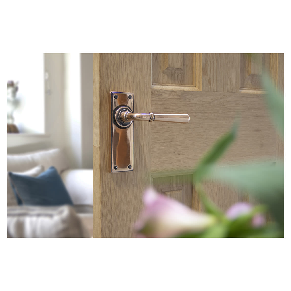 Polished Bronze Latch Door Handles - Newbury Range - 152 x 50mm - view 2
