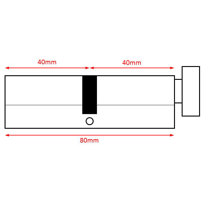 5 Pin 80mm Euro Thumbturn Cylinder - 40mm Turn + 40mm - Pol Brass - Keyed to Differ - view 2