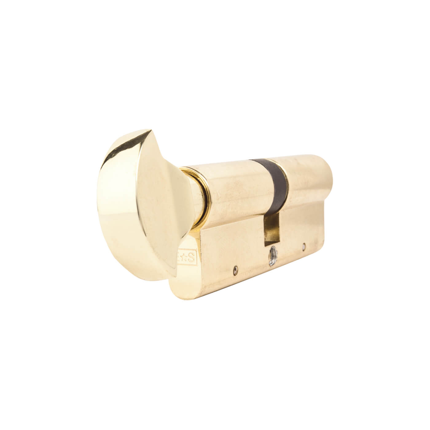 5 Pin 80mm Euro Thumbturn Cylinder - 40mm Turn + 40mm - Pol Brass - Keyed to Differ - view 3
