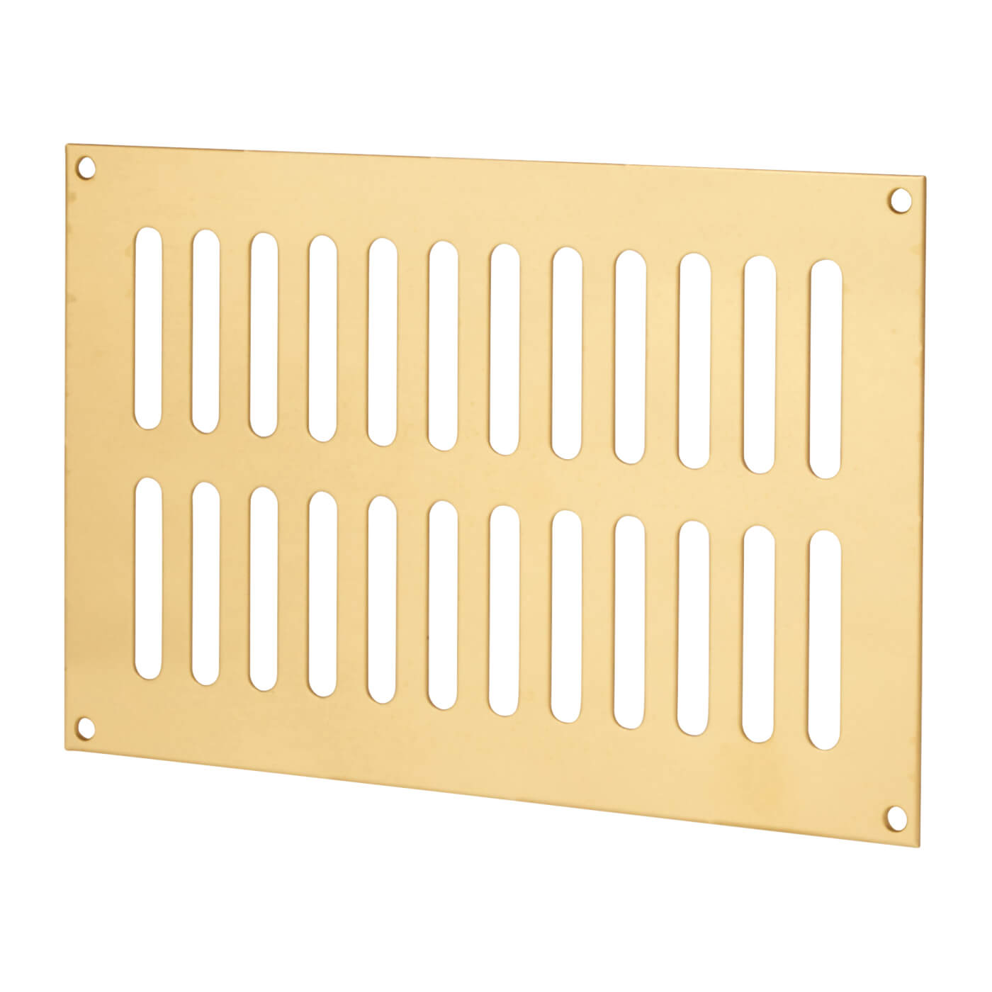 Plain Slotted Vent - 229 x 152mm - 8170mm² Free Air Flow - Polished Brass - view 2