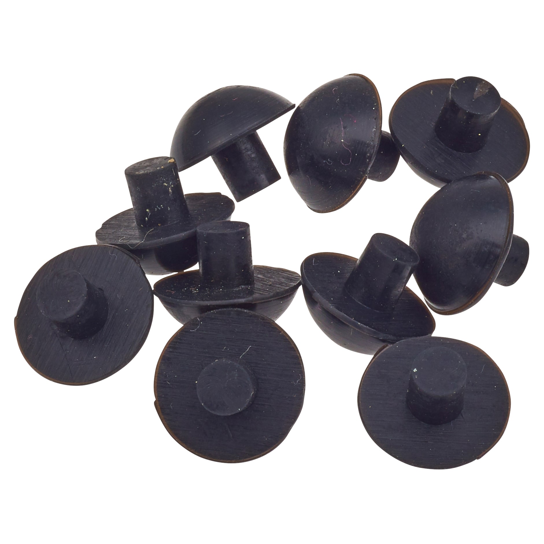 Glass Shelf Buffer - Black Rubber - Pack of 10 - view 3
